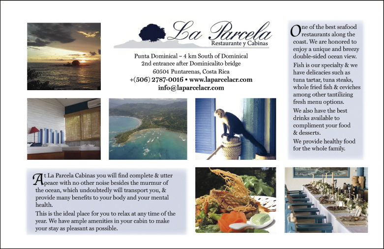 La Parcela Restaurant Seafood Restaurant Dominical Ocean View | Costa Pacifica LIVING