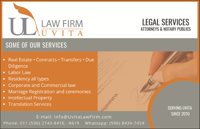 Uvita Law Firm Costa Rica ad | Costa Pacifica LIVING